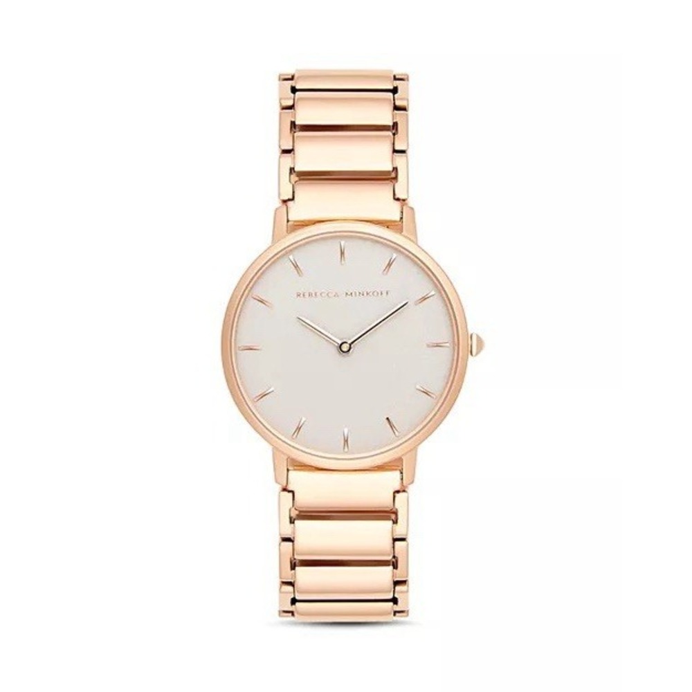 Rebecca Minkoff Major Gold Tone Watch Gray Face 35mm NWT 2200260
